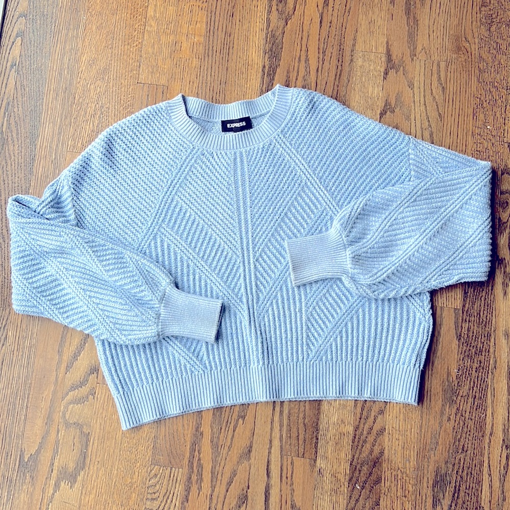 Woven Design Crewneck Sweater